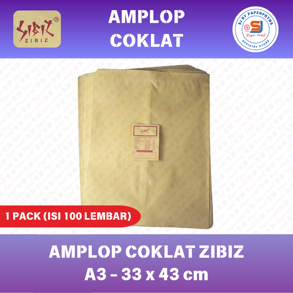 

Amplop Coklat A3 Zibiz (1 PACK ISI 100 LEMBAR)