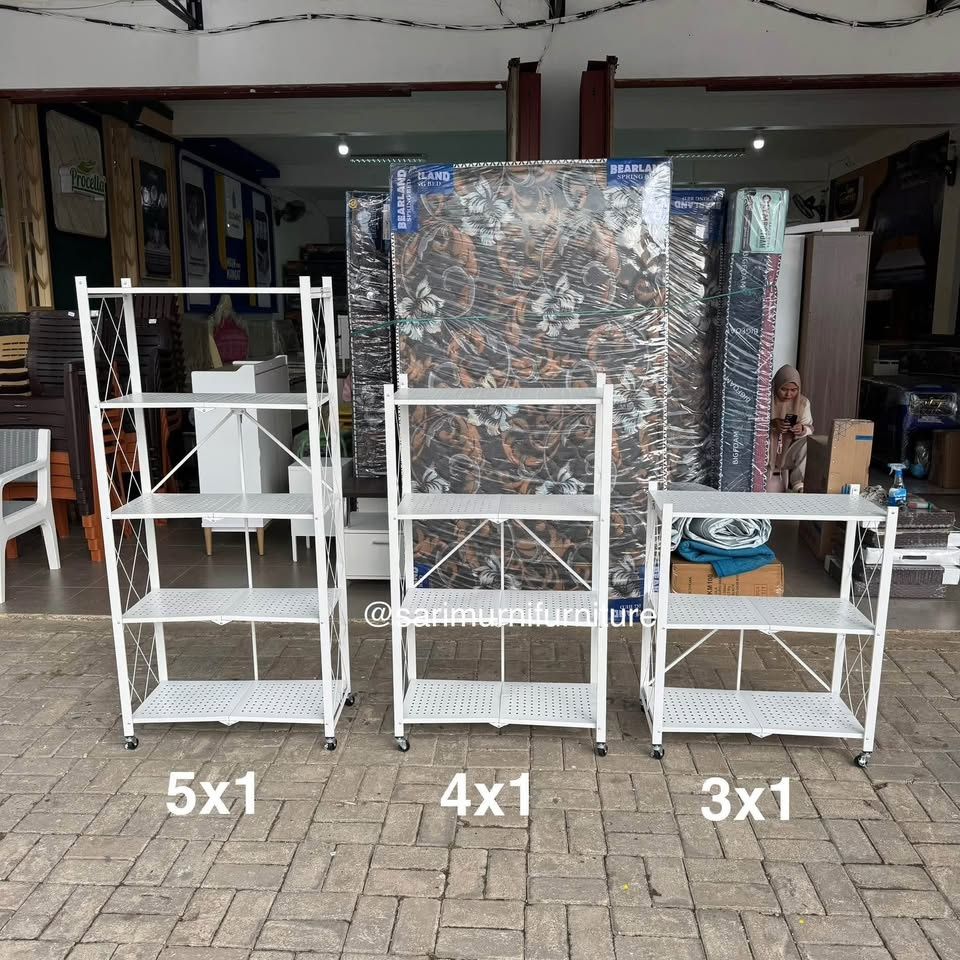 Rak Dapur Besi Lipat Serbaguna FLT MSU 3/4/5 Susun Termasuk Roda/Rak Besi Lipat Serbaguna