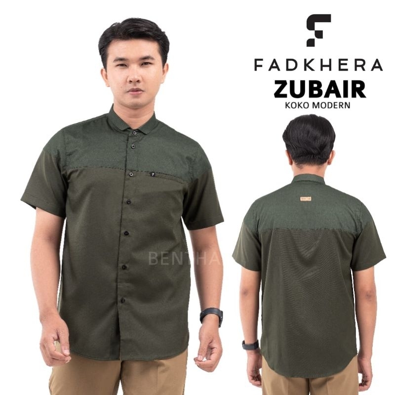 Fadkhera Zubair Short Baju Kemko Modern Pria Dewasa Lengan Pendek Slimfit