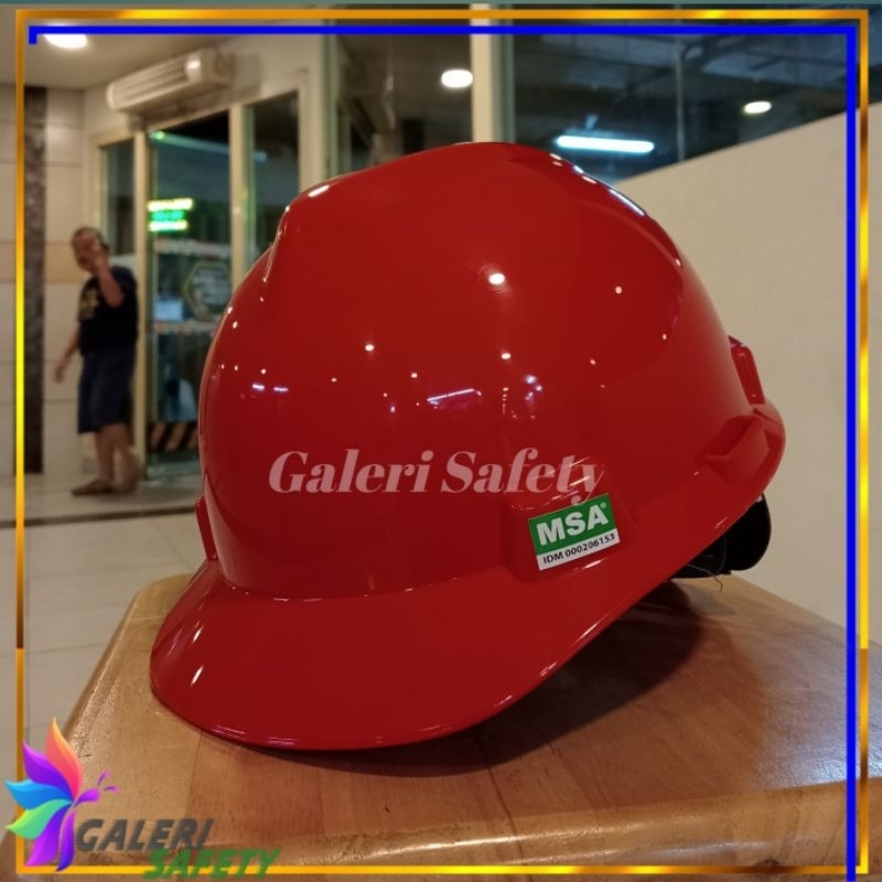Helm Safety Proyek MSA V-Gard Lokal Fastrack - Safety Helmet MSA V-Gard Merah