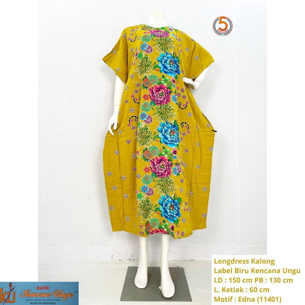 Longdress LD Kalong Super Jumbo Daster Lowo Kelelawar Panjang Label Biru Asli Ori Kencana Ungu LD 13