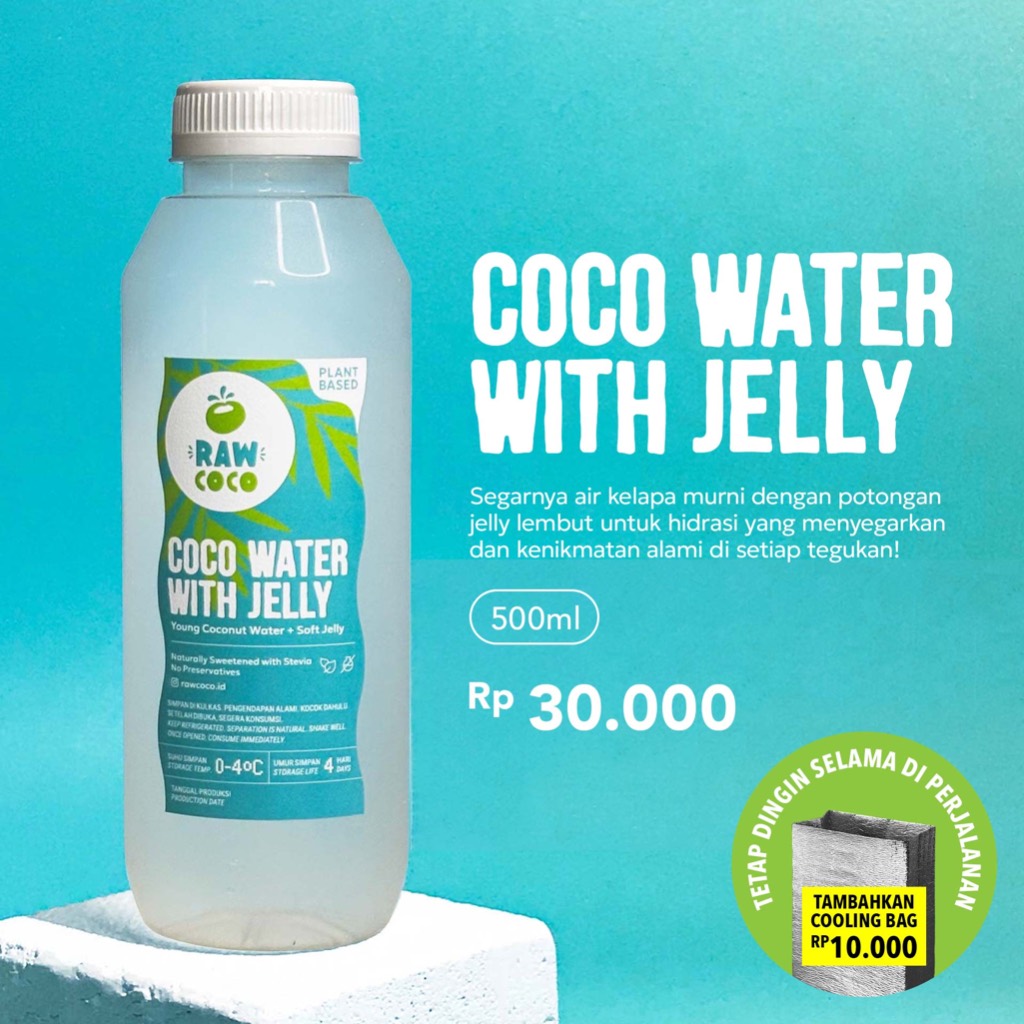 

Coco Water with Jelly 500mL — Air Kelapa Muda Murni + Soft Jelly