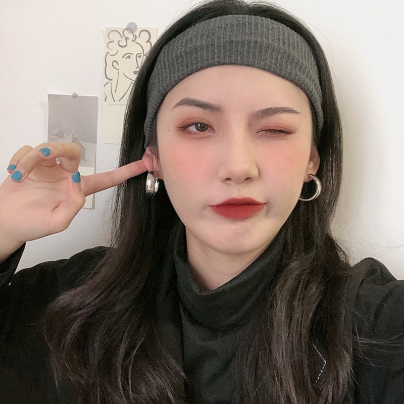 Reyna Big Earrings Anting Tusuk Tindik Emas Perak Gold Silver Giwang Besar Model Round Half Bulat Ak