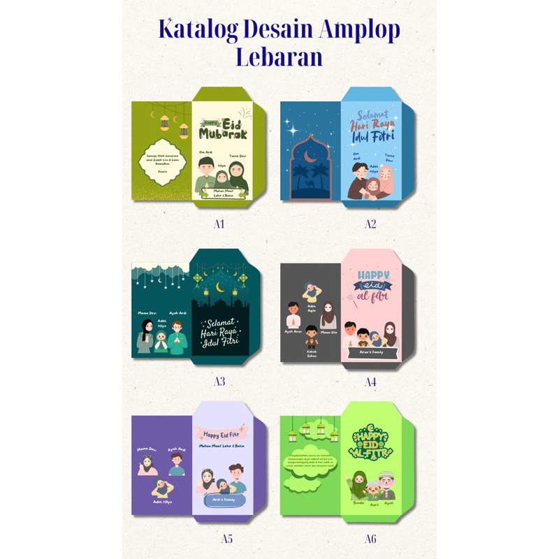 

Amplop Lebaran 2025 custom karakter dan nama (isi 10pcs)
