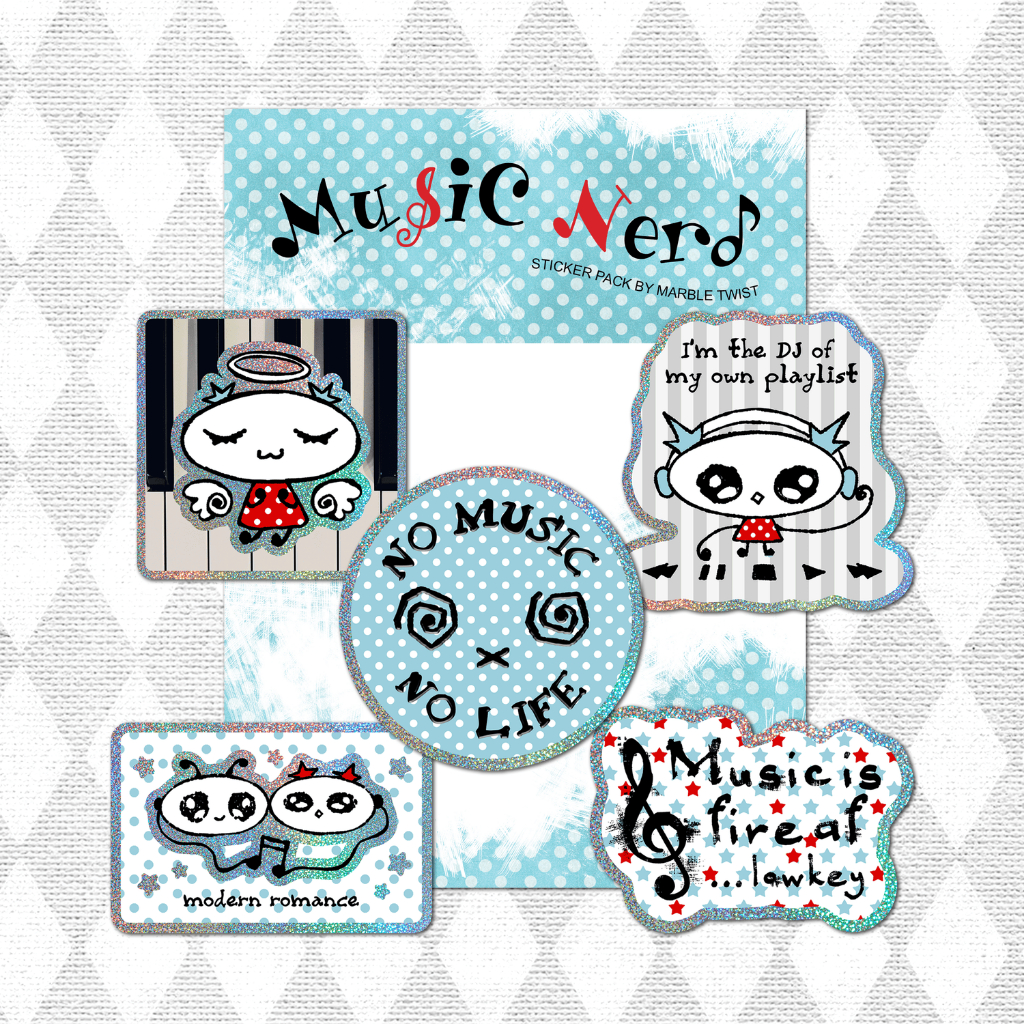 

Music Nerd Stickers by Marble Twist