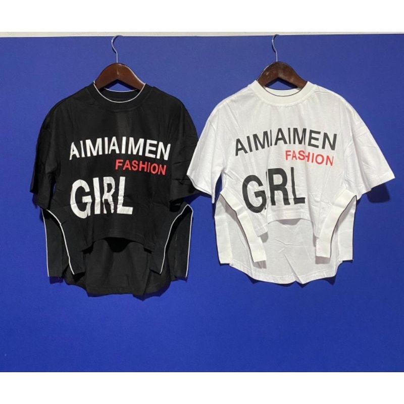 [5-17 tahun] atasan crop oversize anak perempuan / atasan crop anak tanggung