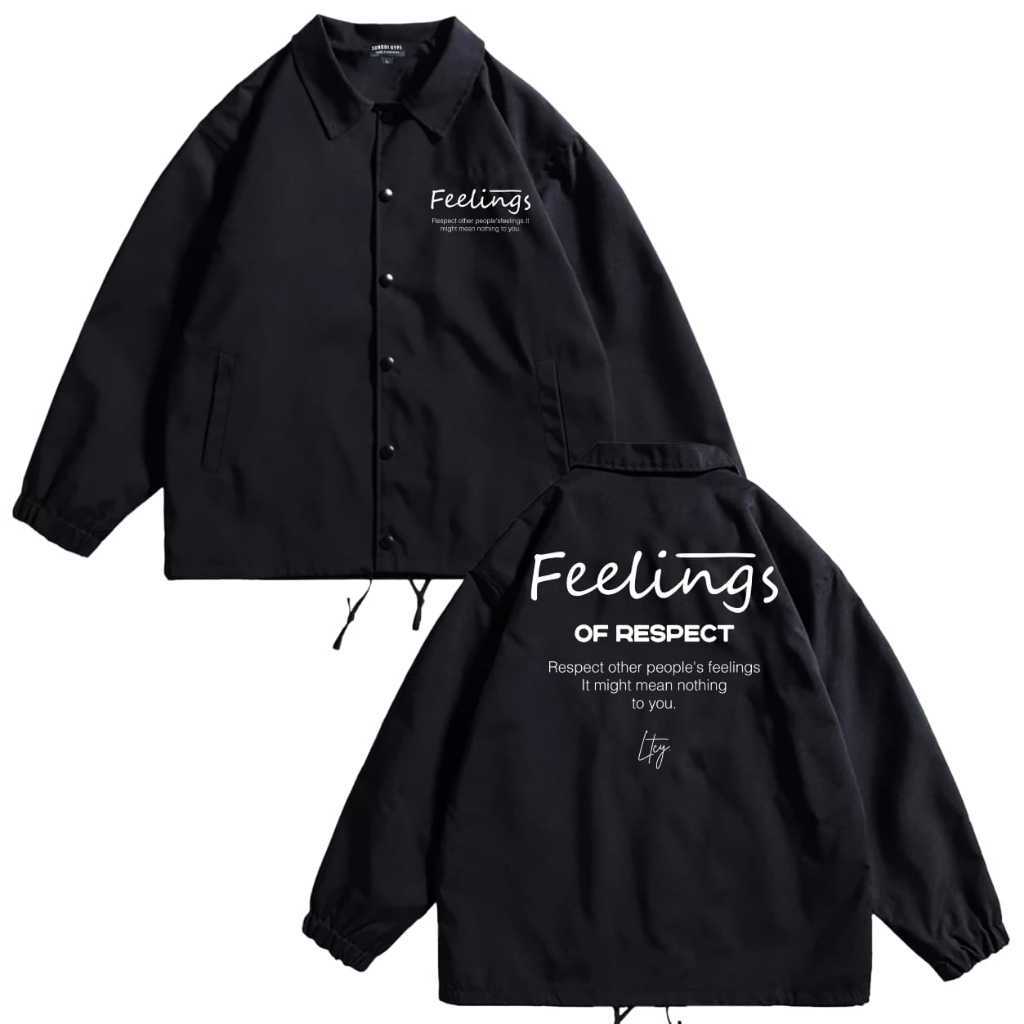 Jaket Coach Pria dan Wanita Premium Distro Dewasa Motif Feelings Parasut