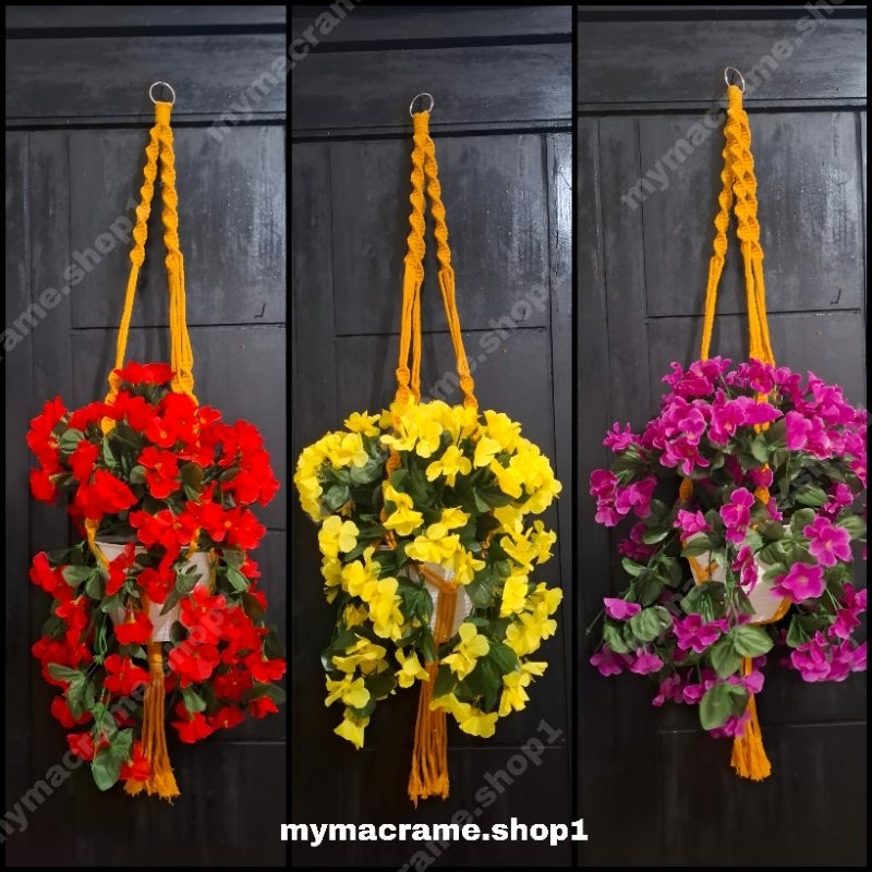 Tali pot gantung / tali pot macrame / bunga sakura juntai / bunga gantung / bunga sakura rumbai / bu