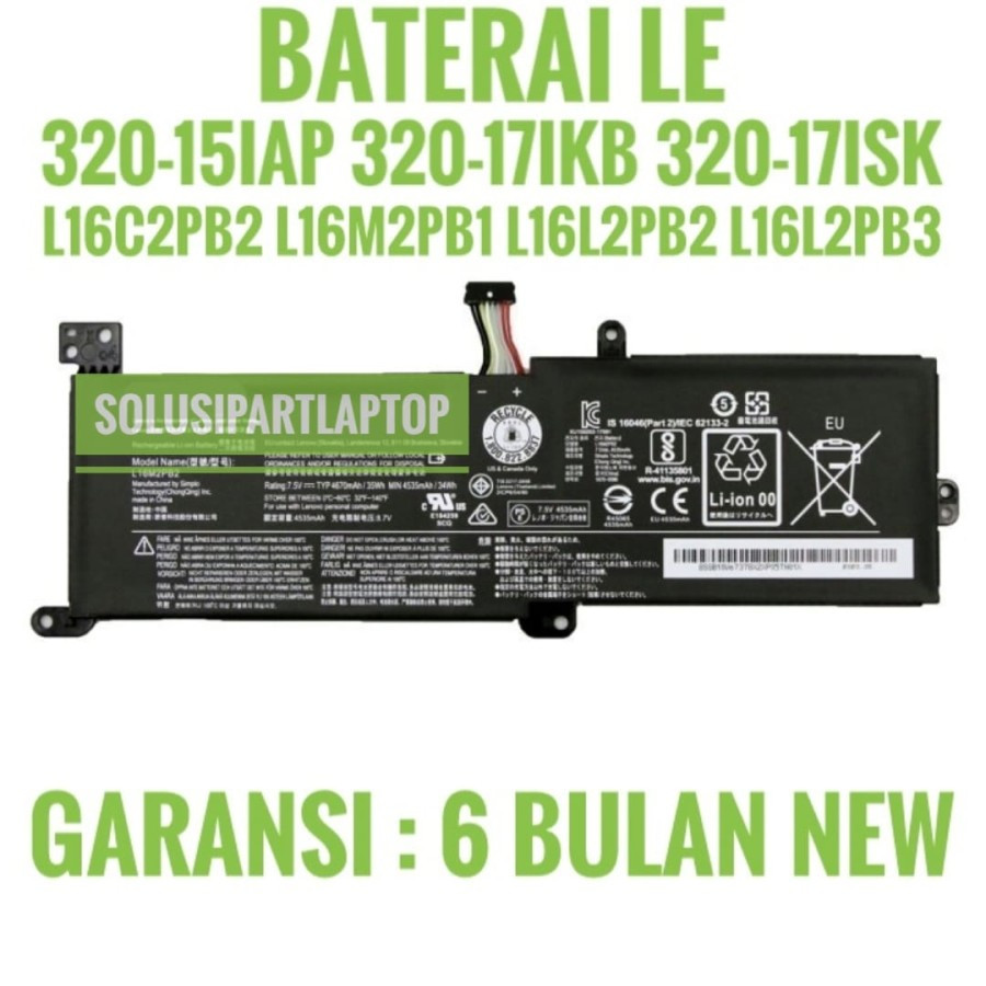 Baterai Len0vo Ideapad 320-14ISK 320-14IKB 320-14IAP 130-14IKB 130-14AST 130-15IKB 130-15AST 330-14I