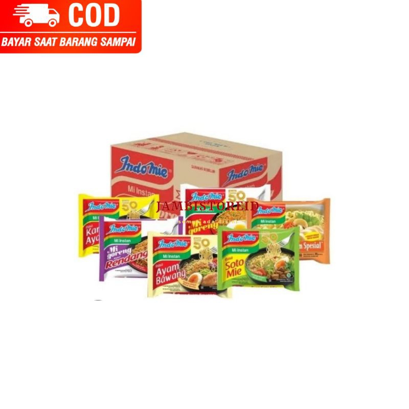 

(JAMBISTOREID) JAMBI LANGSUNG KIRIM Mie Indomie All Varian Lengkap 1 Dus Goreng Kari Soto Ayam Bawang Jambi