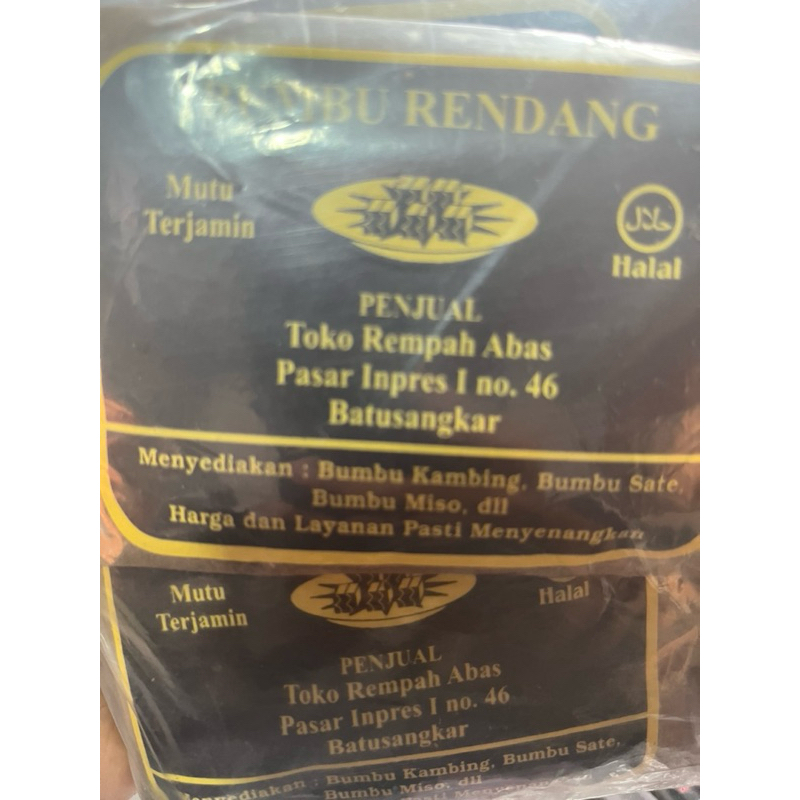 

Bumbu rendang abas batusangkar