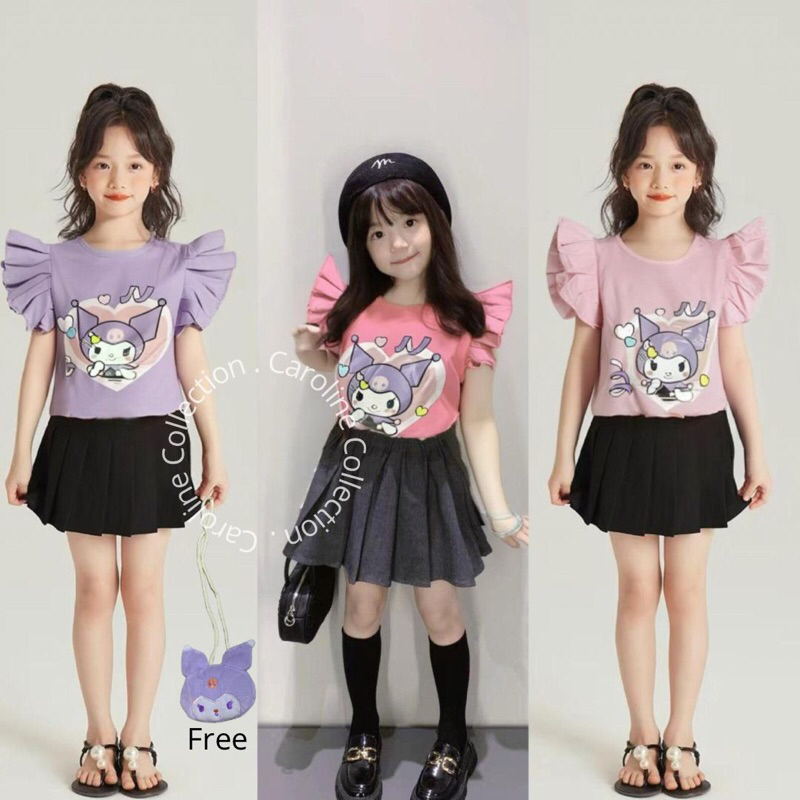 CAROLINE Setelan Rok Anak Perempuan Import Set Anak Celana Jeans