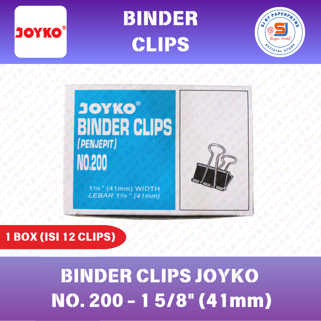 

Binder Clips Penjepit Joyko No. 200 (1 5/8” - 41mm) - 1 BOX ISI 12 CLIPS