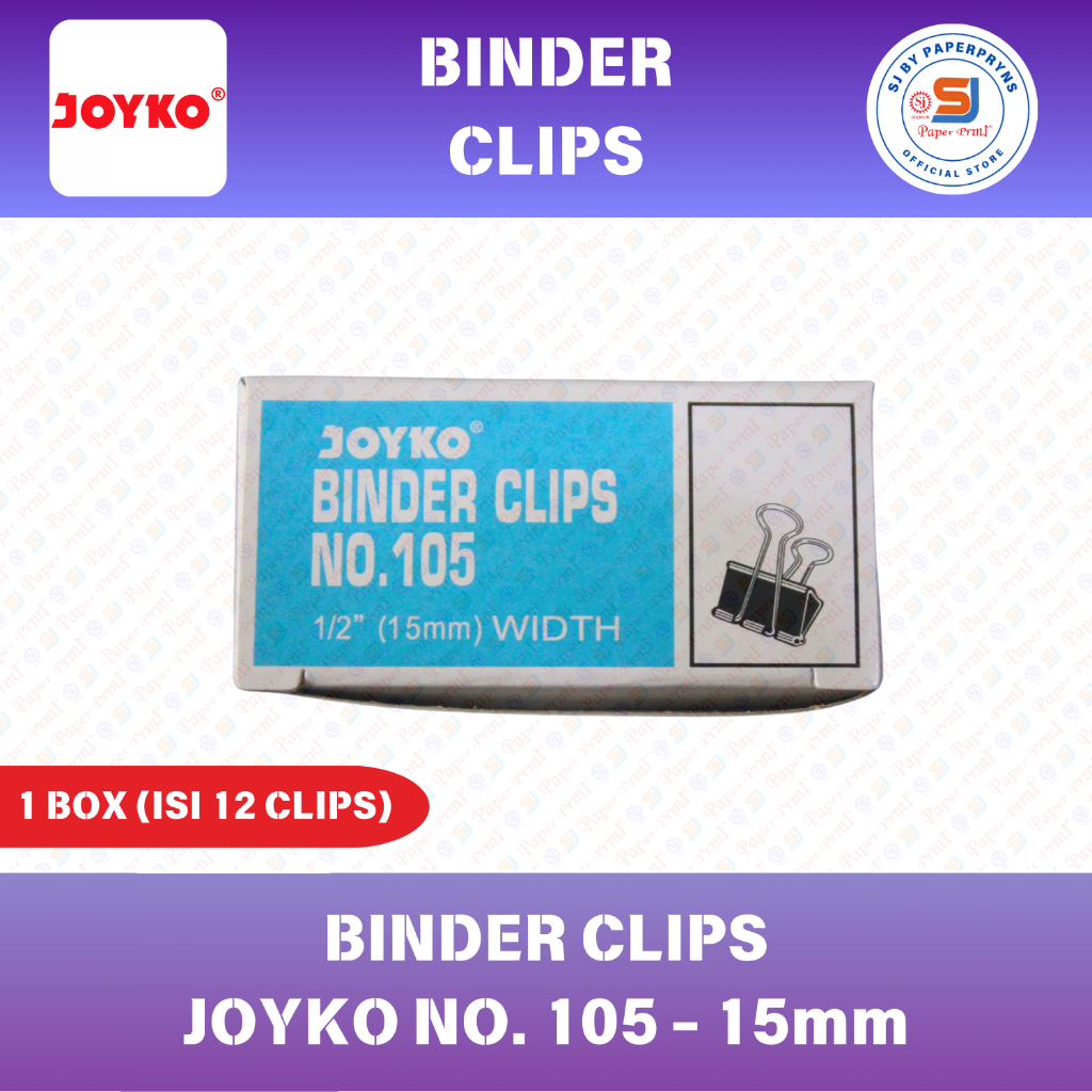 

Binder Clips Penjepit Joyko No. 105 (1/2” - 15mm) - 1 BOX ISI 12 CLIPS