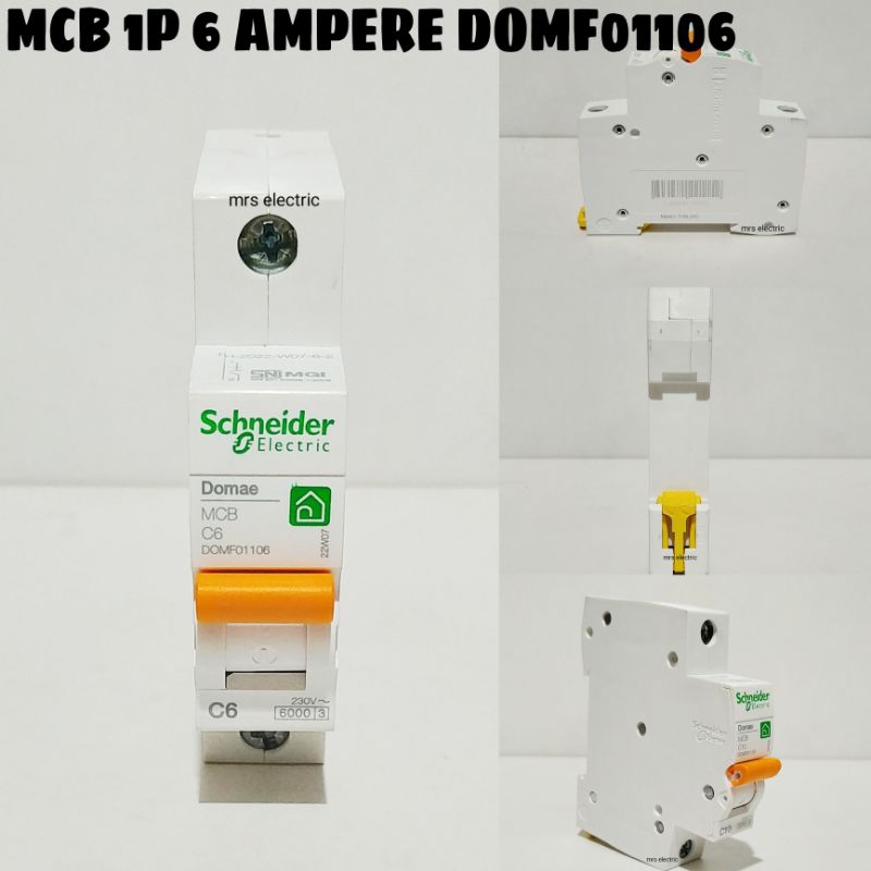 MCB 6 AMPERE 1P SCHNEIDER DOMF01106 MADE IN THAILAND