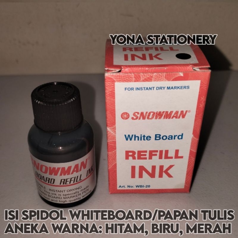

Refill/Isi Tinta Spidol Whiteboard/Papan Tulis Snowman Aneka Warna: Hitam, Biru, Merah | WBI-20