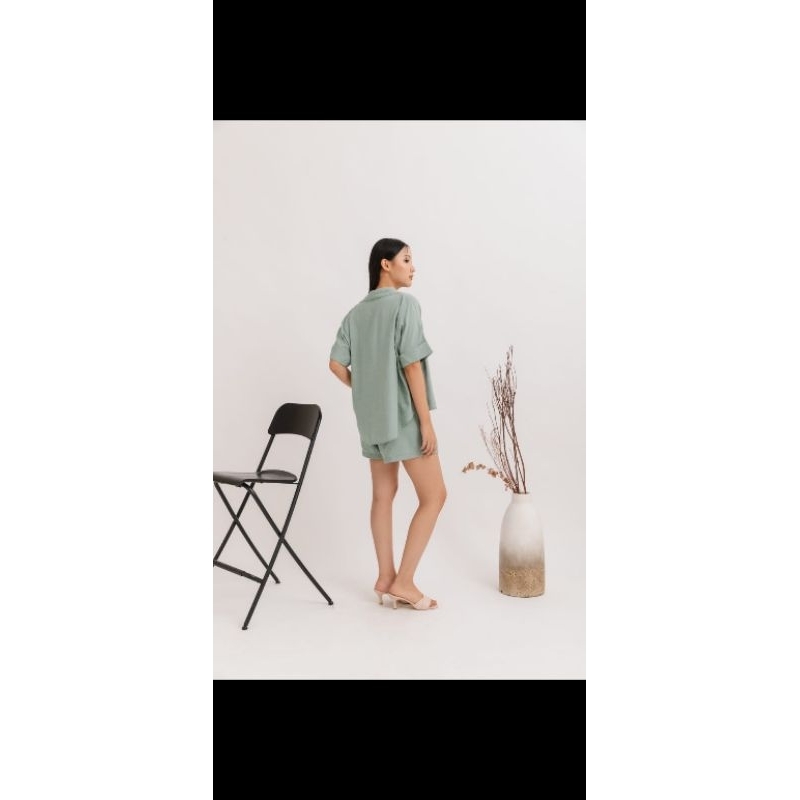 baju wanita set linen premium