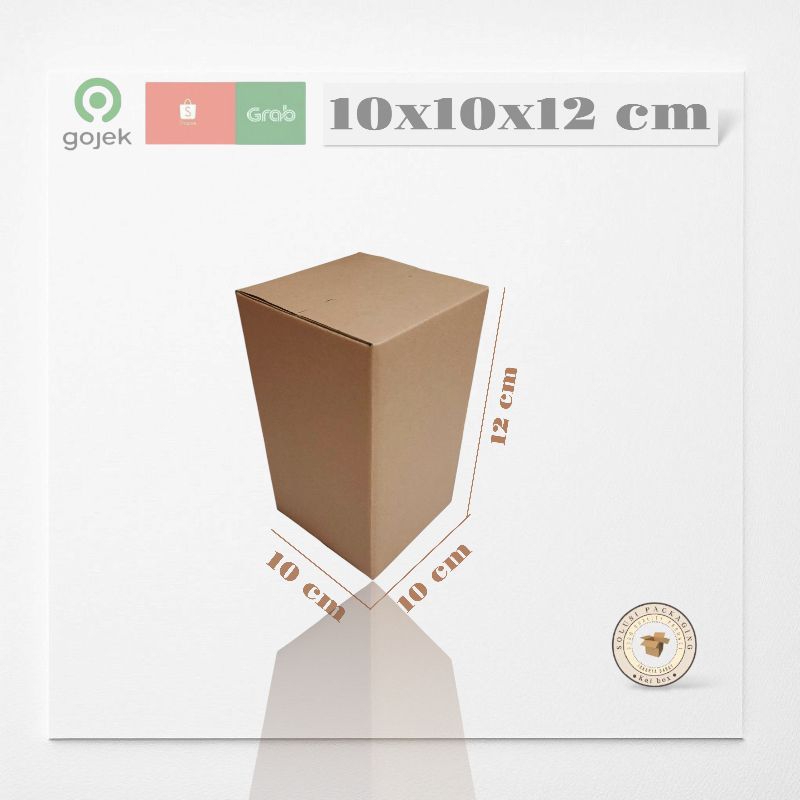 

kardus ukuran 10x10x12 cm box singel wall polos ST