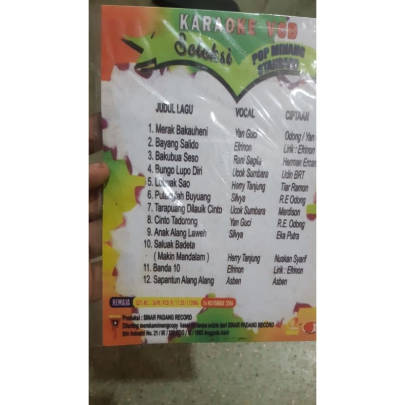 vcd original lagu minang asli