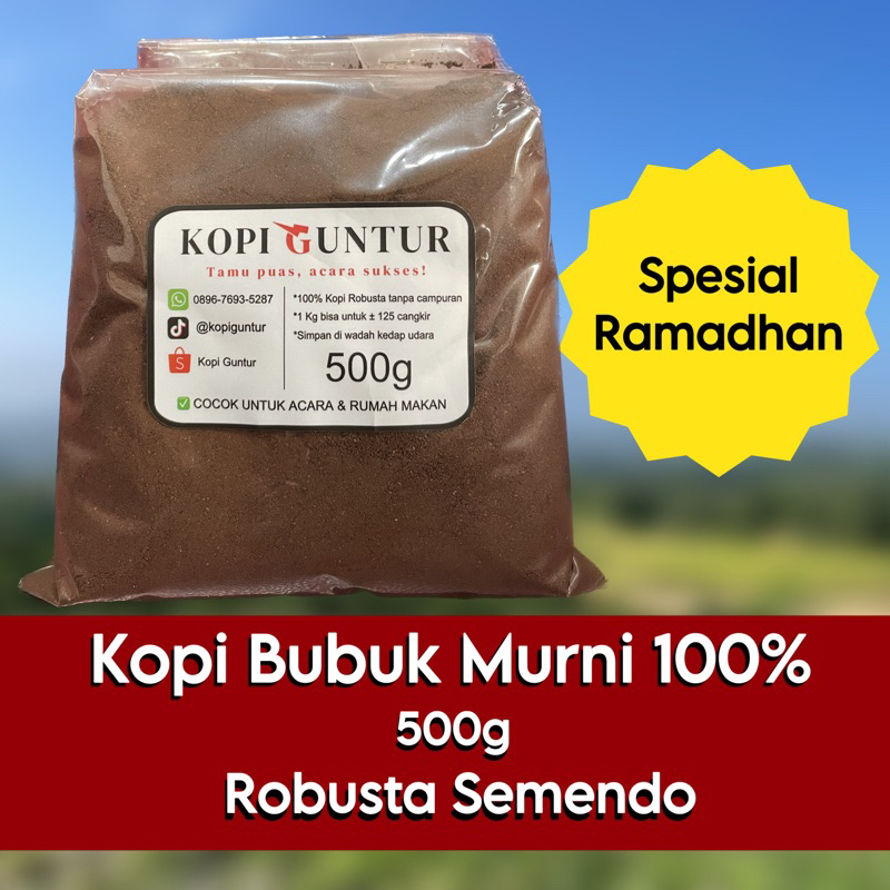 

Kopi Bubuk Guntur 500g / Kopi Guntur - Kopi Bubuk Semendo Asli Muara Enim / Kopi Robusta MURNI KHAS SUMATERA SELATAN