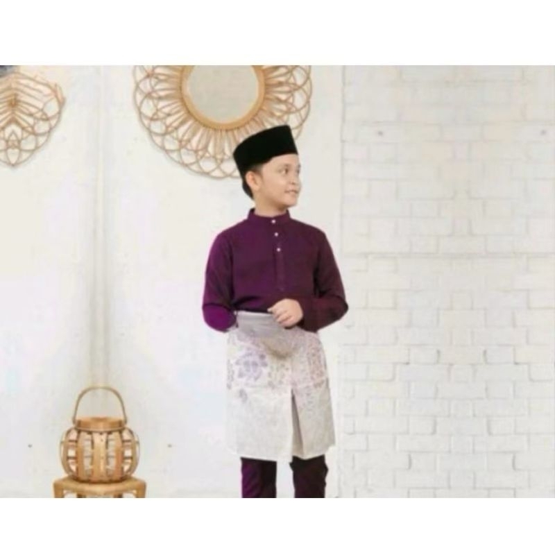 Baju Melayu anak laki-laki teluk belanga cekak musang setelan pakaian muslim koko cowok adat