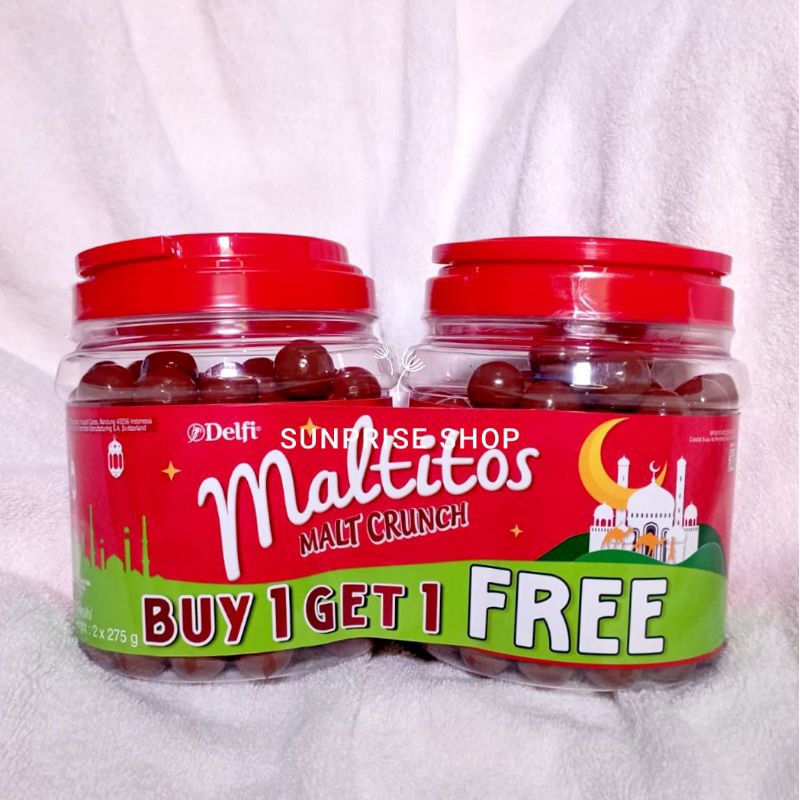 

Delfi Maltitos Malt crunch Buy 1 Get 1 Coklat malt 275 gr