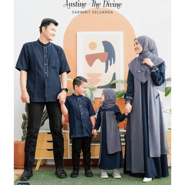 KODE B58P Gamis Muslim Dan Kemeja Koko Baju Serimbit Keluarga  Gamis Muslim Serimbit Keluarga Terbar