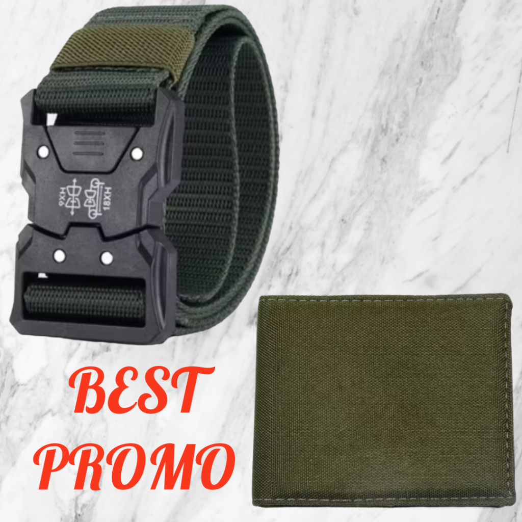 ikat Pinggang Canvas dan dompet kanvas Fast Unlock Military /Sabuk Bahan bagus free dompet kanvas sa
