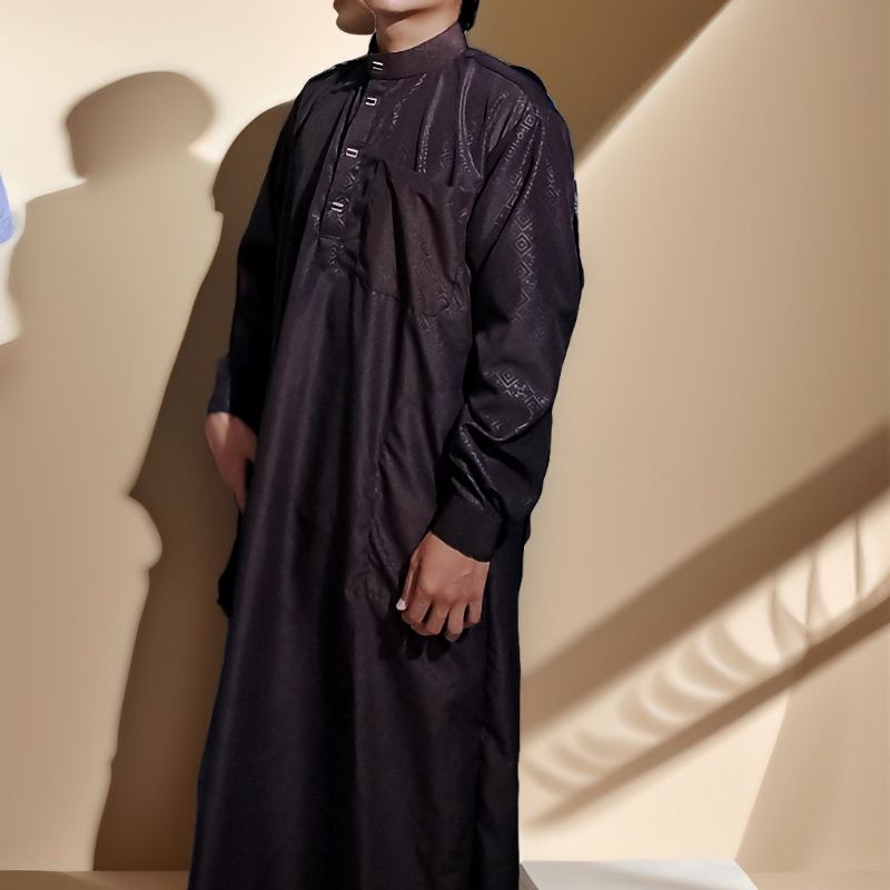 Jubah gamis pria embos original motif batik timbul jubah pria dewasa gamis sazra