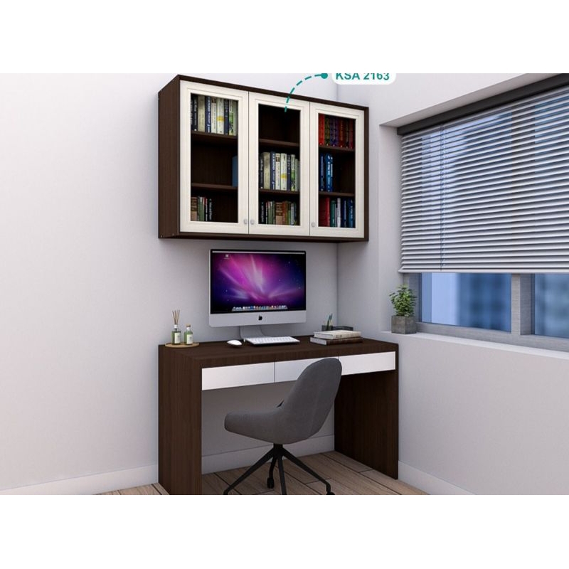 Rak buku kaca lemari buku gantung dinding