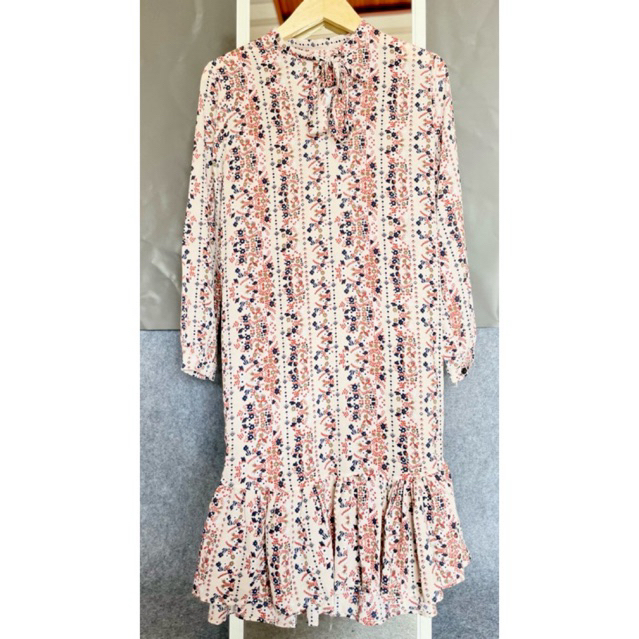 TMP - Dress Ruffle Motif Floral Pastel (Tunik Korea)