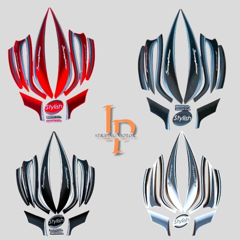 Stiker Striping Lis Polet Bodi Motor Scoopy Stylish 2018