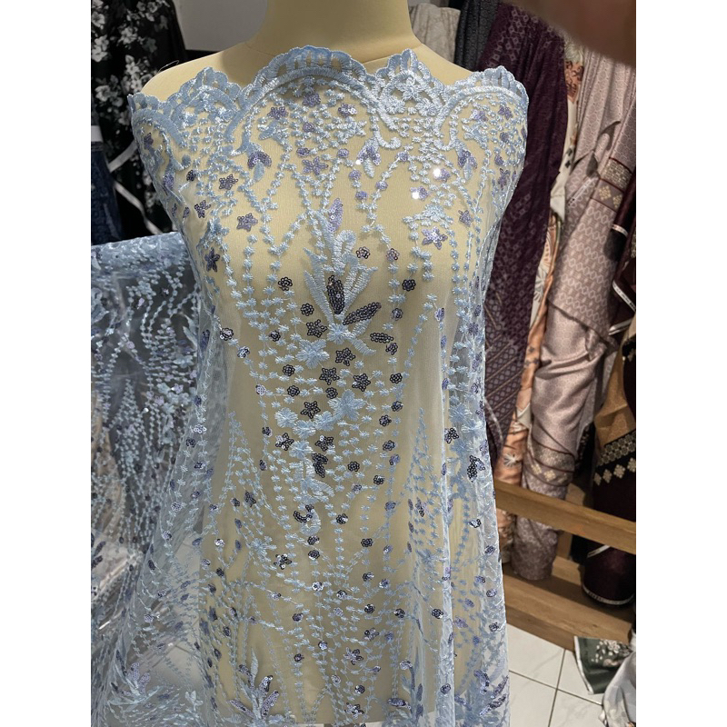 SALE Kain Tile payet mewah murah / kain brokat payet / tille payet / tulle spangle / brokat brukat p