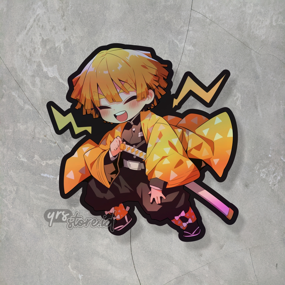 

Sticker ANime Hologram Zenitsu Ukuran +- 7x6,8 cm Max Decal Anti Air