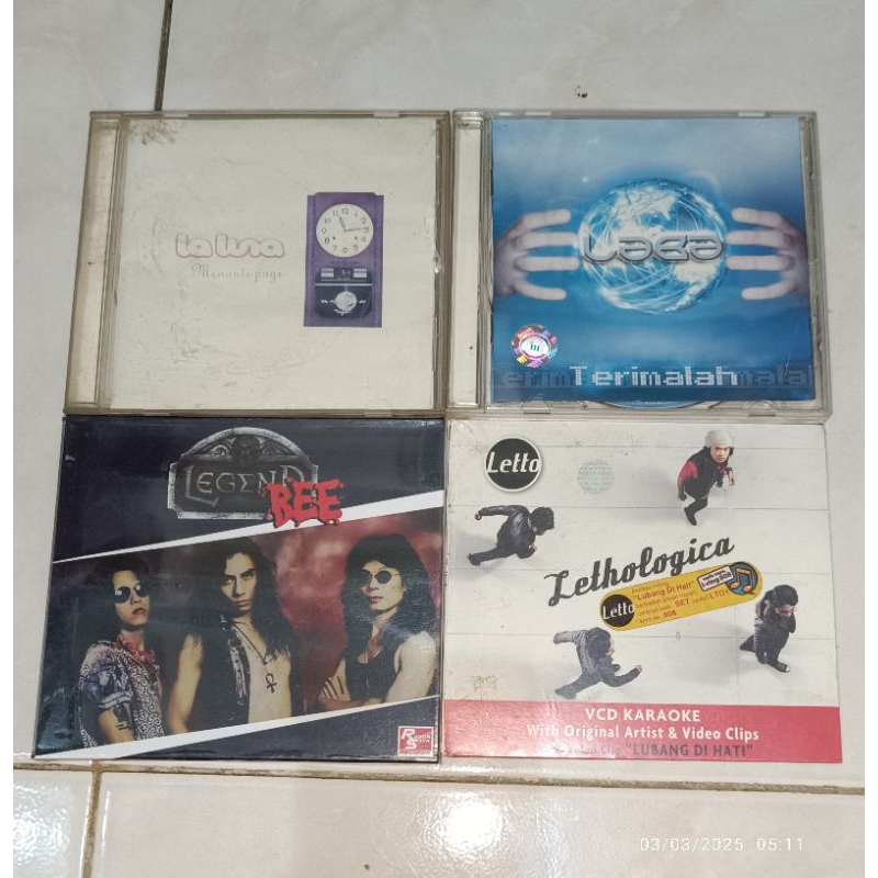 cd dan vcd Indonesia LALUNA-Menanti Pagi / LABA-Terimalah (3) / LEGEND BEE (2) / LETTO-Lethologica (
