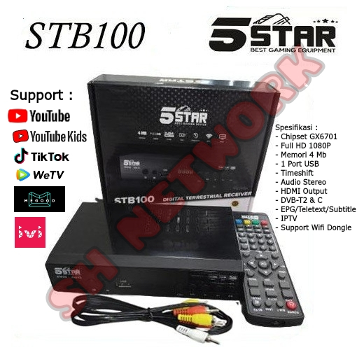 STB 5Star STB100 Set Top Box Super HD 168 Gol Kijang Nextron TR1000SE Ioto Omega Accessgo TV Digital