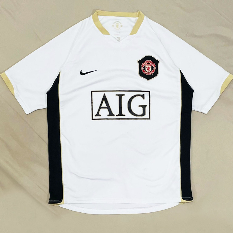 Original Nike Manchester United Away Kit 2006 2007 2008 Name set Ronaldo Jersey Bola Vintage