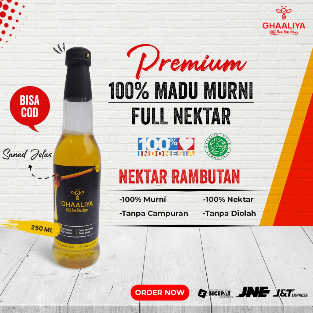 

[Ghaaliya] Madu Murni Asli nektar rambutan 250 ml