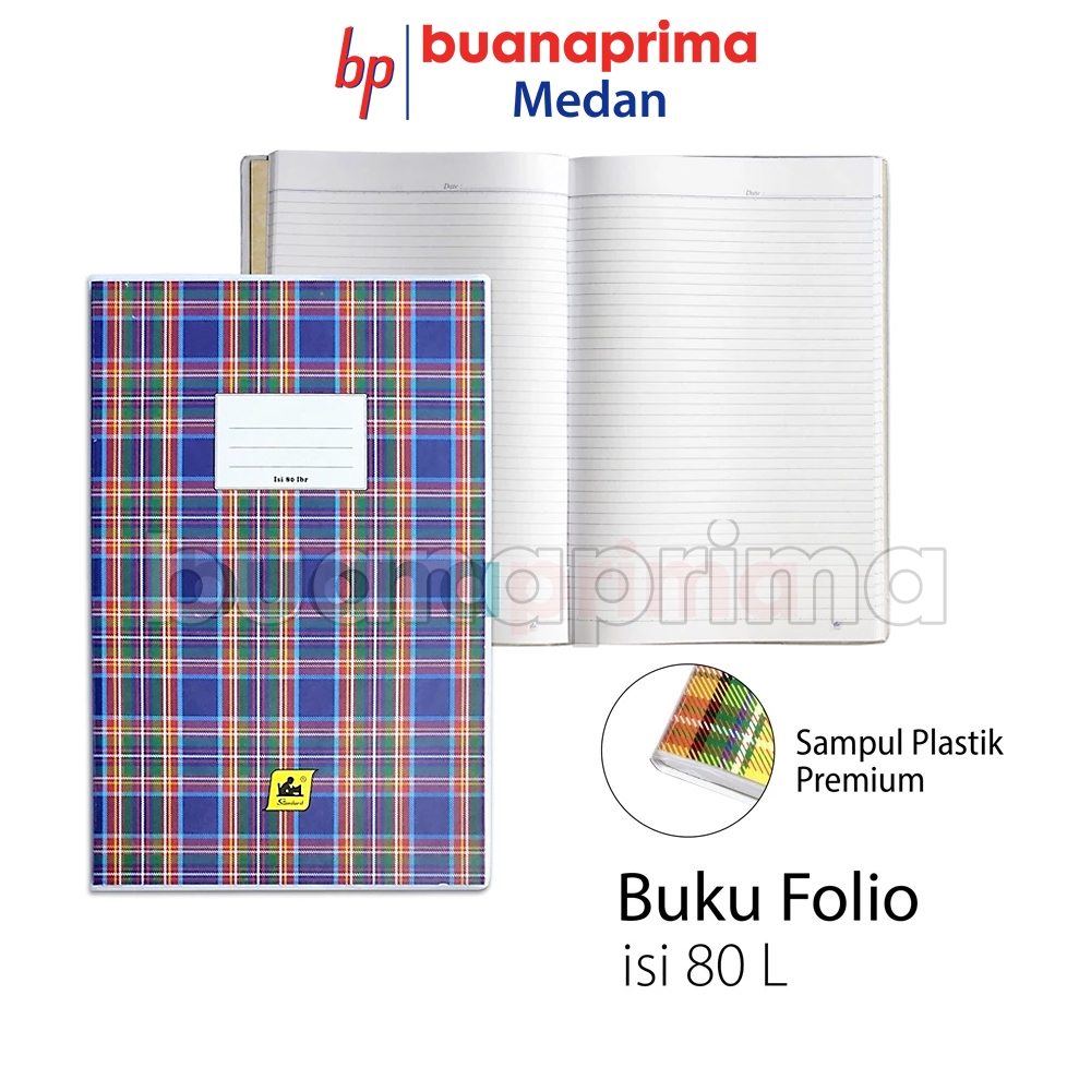 

Buku FOLIO STANDARD COVER PLASTIK 80 Lembar Hard Cover Classic Buku Tulis Akuntansi Pembukuan