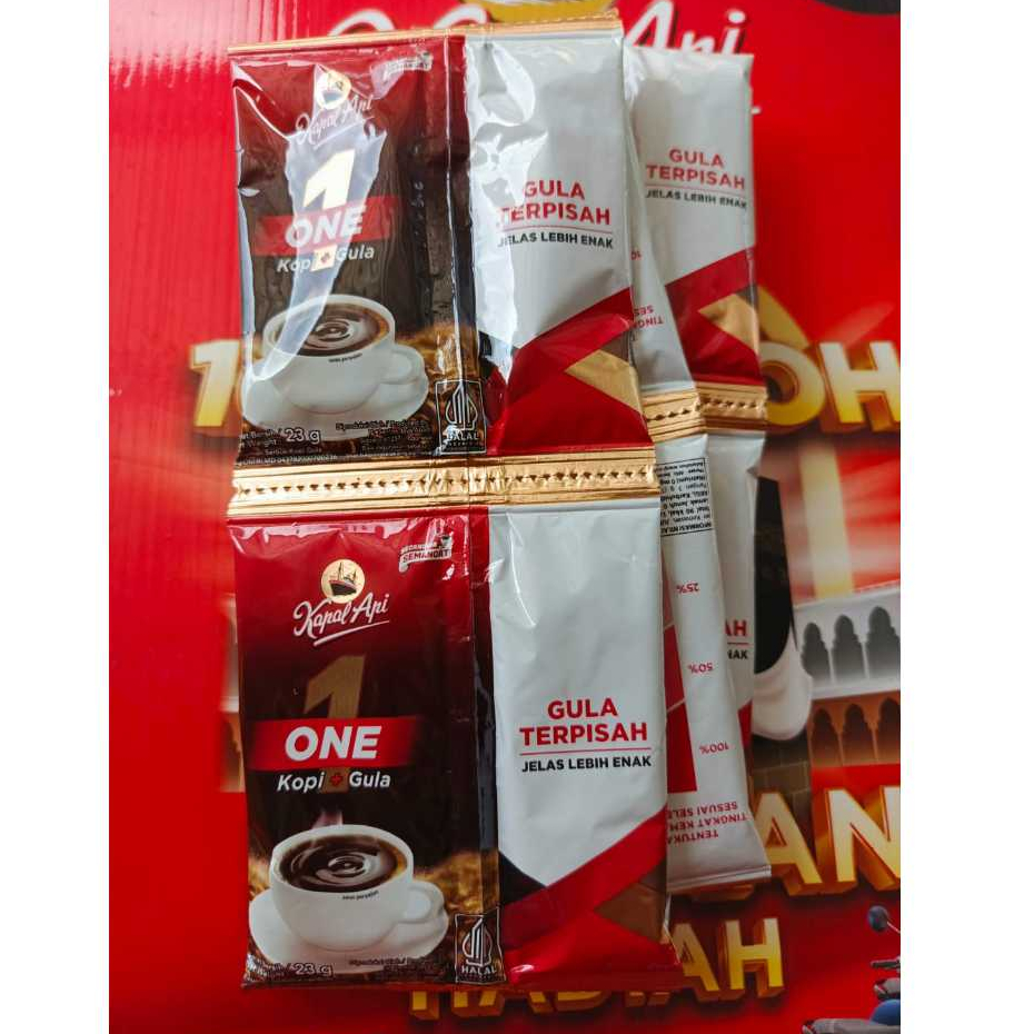 

Kopi Kapal Api One Gula Terpisah 23gram Renceng