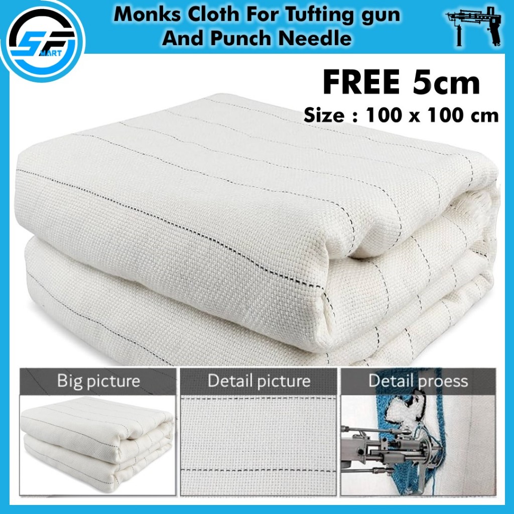 100x100cm Kain Monks Cloth / Cotton Tufting Fabric cloth