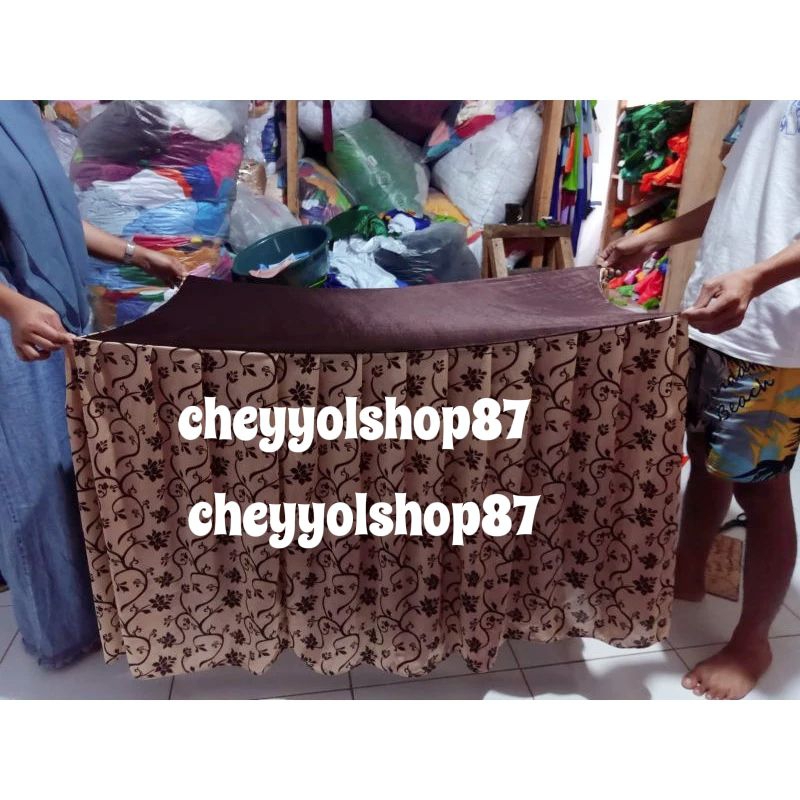 Cover taplak meja batik 60cm x 50cm x 80cm menutupi depan samping kanan Kiri meja
