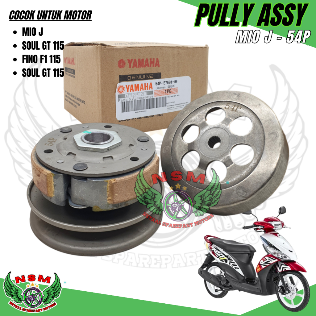 PULLY ASSY SET + KAMPAS GANDA MIO J / MIO GT / SOUL GT / FINO FI / XRIDE 115 / XRIDE 115