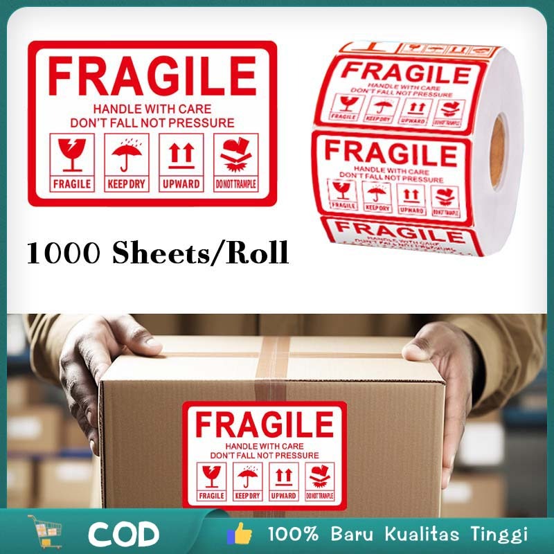 

Isi 1000 Label Fragile 60 X 40 mm Sticker Label Fragile Sticker Fragile Kecil Sticker Fragile Unboxing