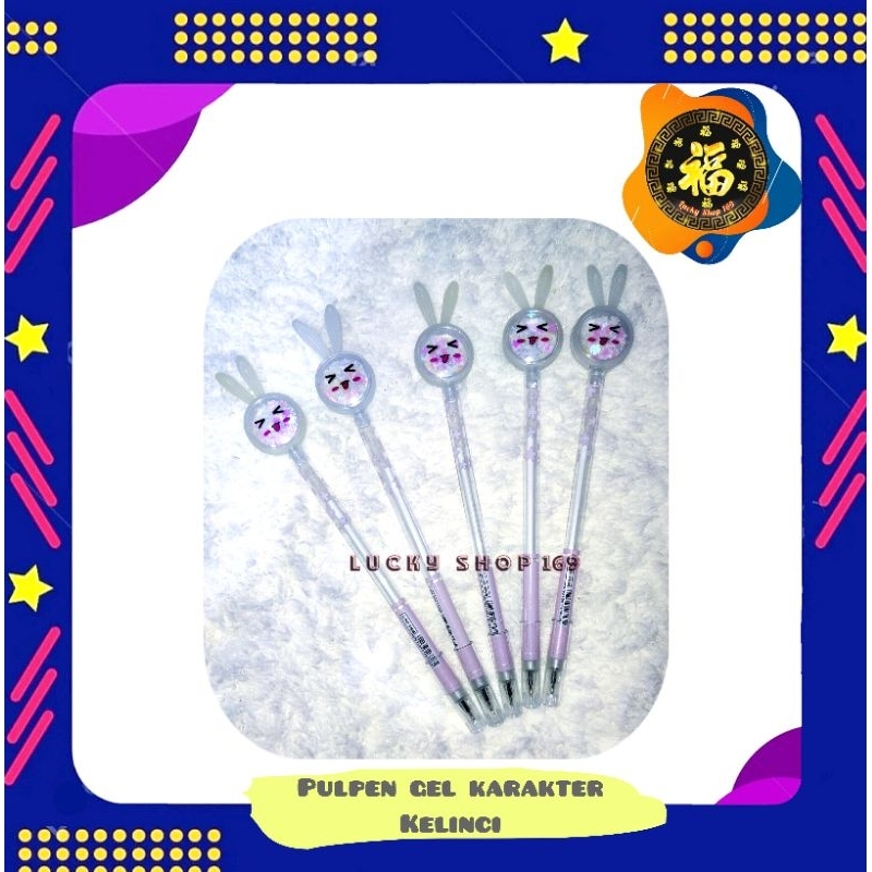 

Pulpen Gel Karakter | Pulpen Motif Kelinci Glitter | 1 PCS