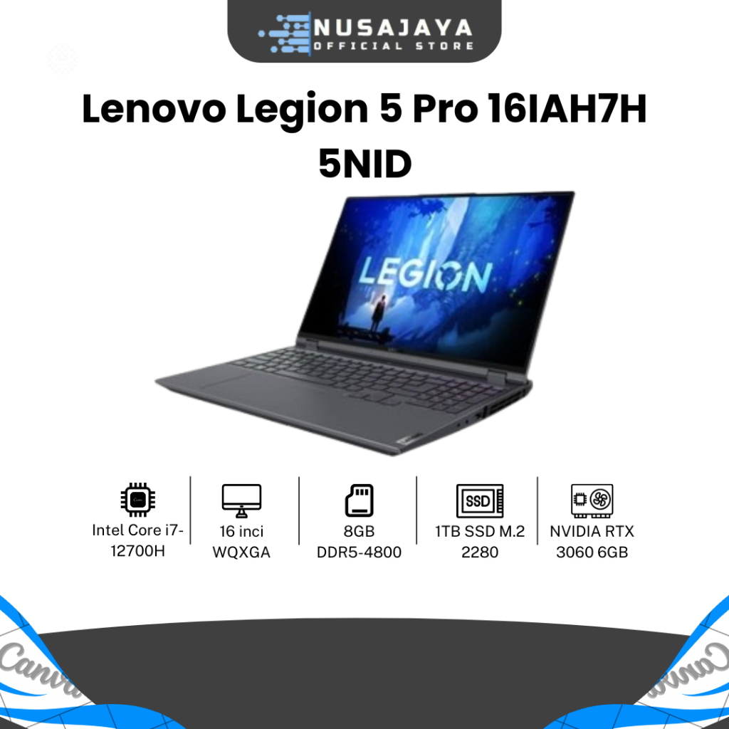 Lenovo Legion 5 Pro 16IAH7H 5NID Core i7-12700H 16GB 1TB RTX3060 W11