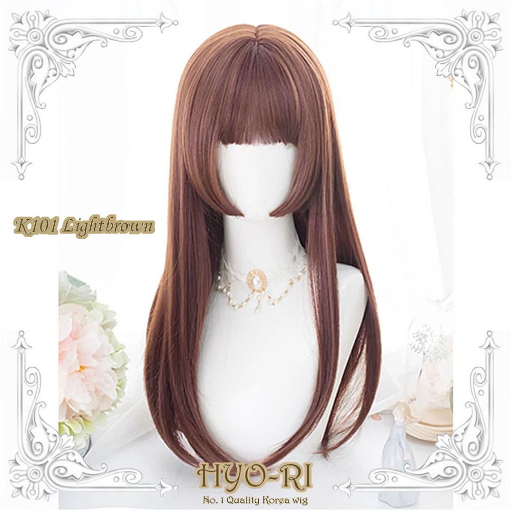 HYO-RI WIG : WIG COSPLAY ANIME WIG COSPLAY HIME WIG KOREA WIG CEWE CEWEK WANITA PANJANG LURUS PONI D