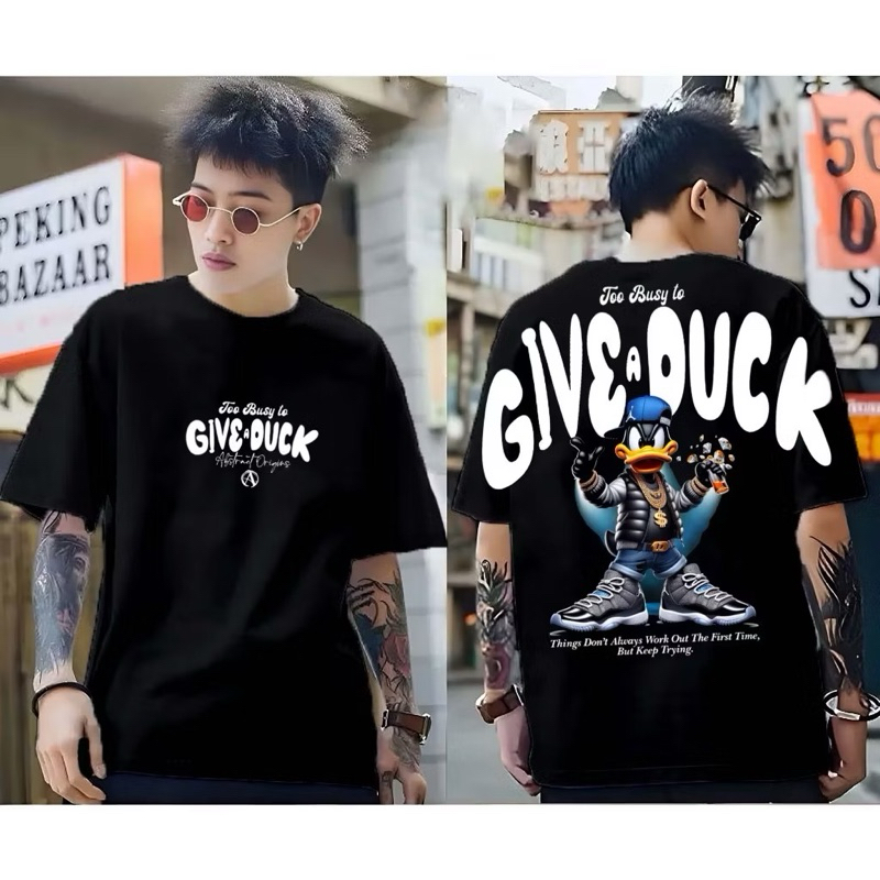 kaos pria give duck outfit kaos hitam  polos catton combad 30s Kaos Tshirt terbaru Pria broter  Hita