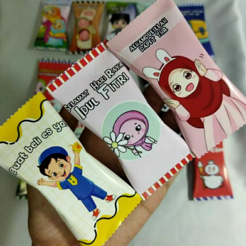 

Amplop lebaran (isi 10 pcs)bentuk permen angpau hari raya lucu