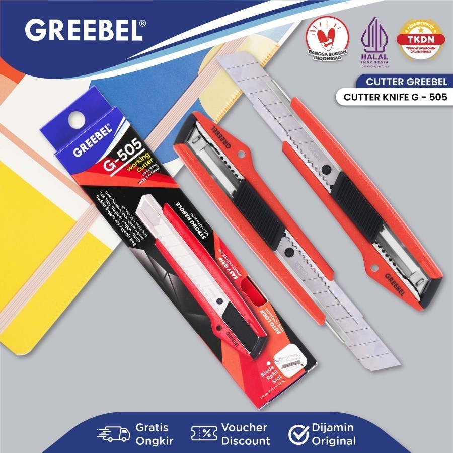 

Pisau Cutter Greebel Besar G-505 Auto Lock Stainless Knife Pemotong